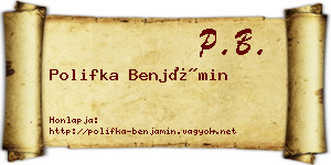 Polifka Benjámin névjegykártya